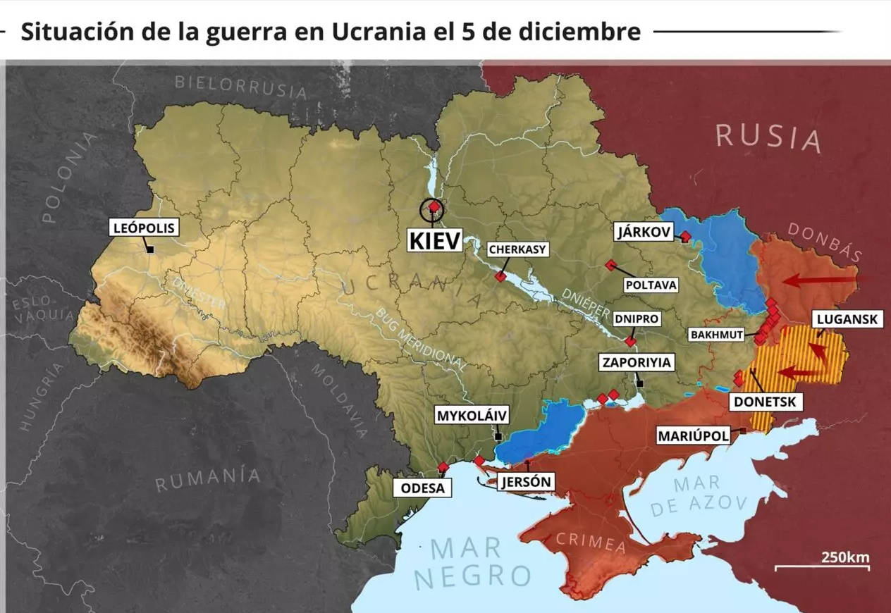 mapa ucrania rusia